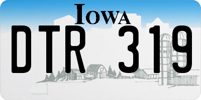 IA license plate DTR319