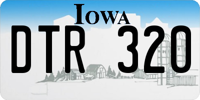 IA license plate DTR320