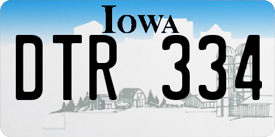 IA license plate DTR334