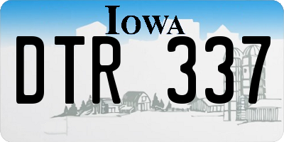 IA license plate DTR337