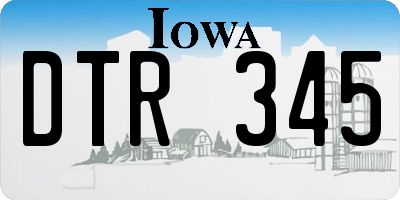 IA license plate DTR345
