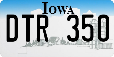 IA license plate DTR350
