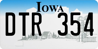 IA license plate DTR354