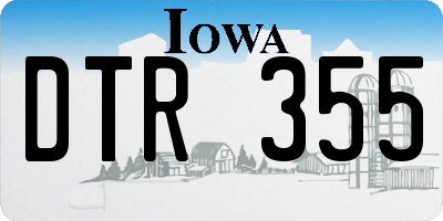 IA license plate DTR355