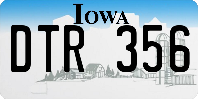 IA license plate DTR356