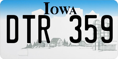 IA license plate DTR359