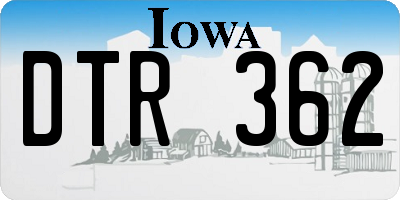 IA license plate DTR362