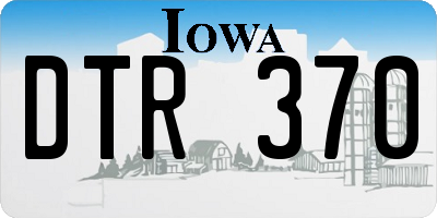 IA license plate DTR370