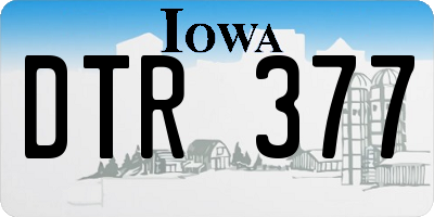 IA license plate DTR377