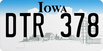 IA license plate DTR378