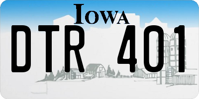 IA license plate DTR401