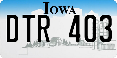 IA license plate DTR403