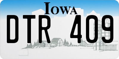 IA license plate DTR409