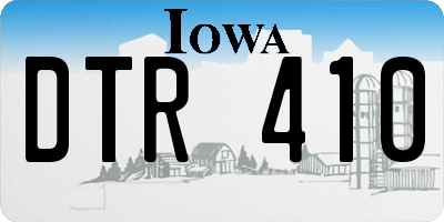 IA license plate DTR410