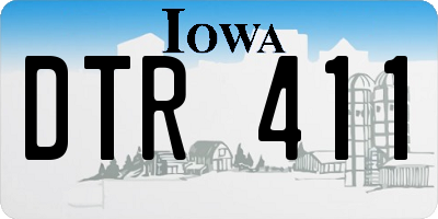 IA license plate DTR411