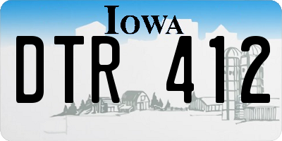 IA license plate DTR412