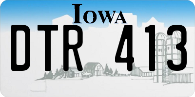 IA license plate DTR413