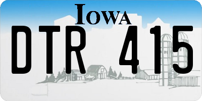 IA license plate DTR415