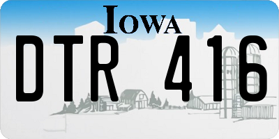 IA license plate DTR416