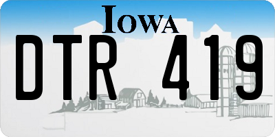 IA license plate DTR419