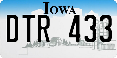 IA license plate DTR433