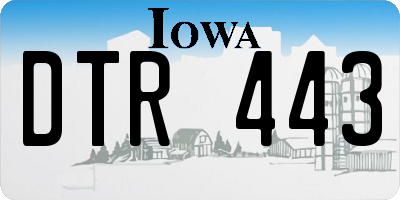 IA license plate DTR443