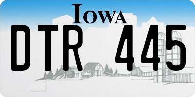 IA license plate DTR445