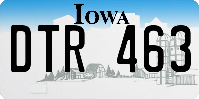 IA license plate DTR463