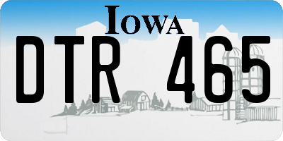 IA license plate DTR465