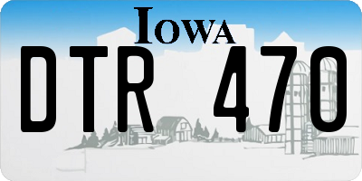 IA license plate DTR470