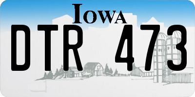 IA license plate DTR473