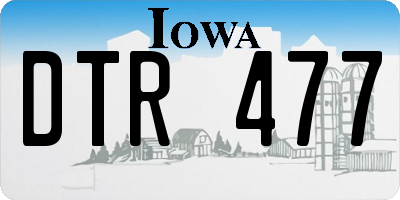 IA license plate DTR477