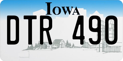 IA license plate DTR490