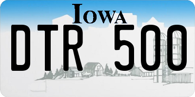 IA license plate DTR500