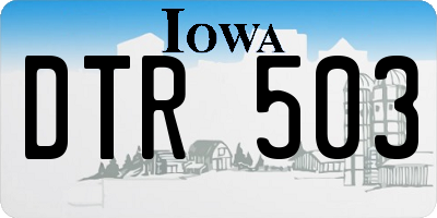 IA license plate DTR503
