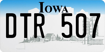 IA license plate DTR507