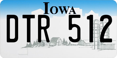 IA license plate DTR512