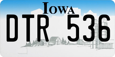 IA license plate DTR536