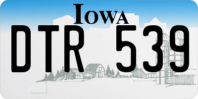 IA license plate DTR539