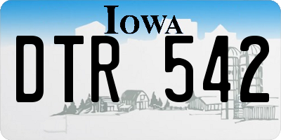 IA license plate DTR542