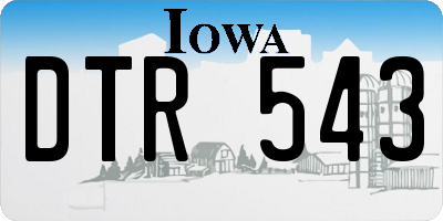 IA license plate DTR543