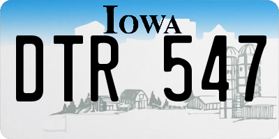 IA license plate DTR547