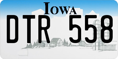 IA license plate DTR558