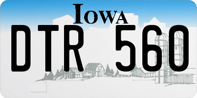 IA license plate DTR560