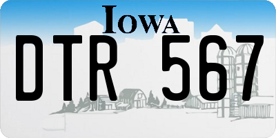 IA license plate DTR567