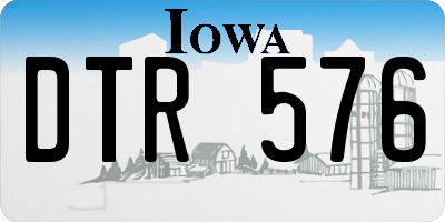 IA license plate DTR576
