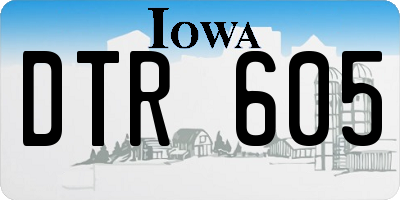 IA license plate DTR605