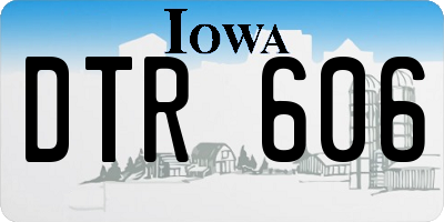 IA license plate DTR606