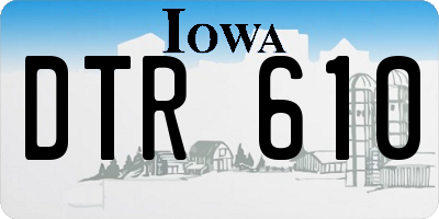 IA license plate DTR610