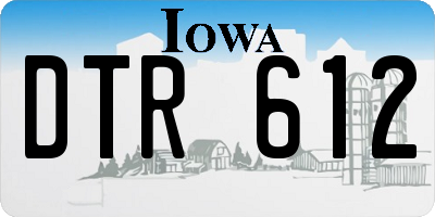 IA license plate DTR612